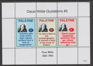 Palatine (Fantasy) Quotations by Oscar Wilde #5 perf deluxe glossy sheetlet containing 3 values each with a famous quotation,unmounted mint