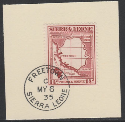 Sierra Leone 1933 Centenary of Abolition of Slavery 1.5d SG 170 on piece with full strike of Madame Joseph forged postmark type 393