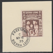 Sierra Leone 1933 Centenary of Abolition of Slavery 4d SG 173 on piece with full strike of Madame Joseph forged postmark type 393