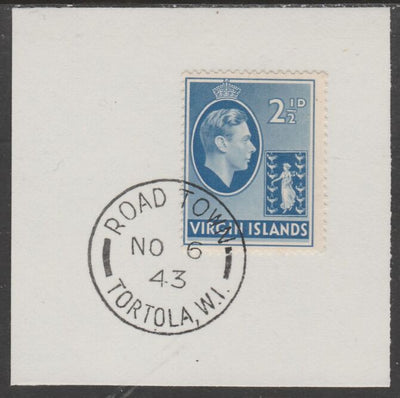 British Virgin islands 1938-47 KG6 Badge of Colony 2.5d ultramarine on piece with full strike of Madame Joseph forged postmark type 434