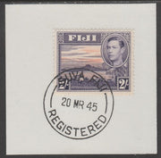 Fiji 1938-55 KG6 Pictorial 2s violet & orange on piece with full strike of Madame Joseph forged postmark type 167
