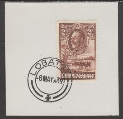 Bechuanaland 1932 KG5 Cattle 2d on piece cancelled with full strike of Madame Joseph forged postmark type 57