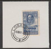 Bechuanaland 1932 KG5 Cattle 3d on piece cancelled with full strike of Madame Joseph forged postmark type 57