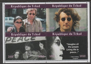 Chad 2020 John Lennon & Yoko perf sheetlet containing 4 values unmounted mint. Note this item is privately produced and is offered purely on its thematic appeal