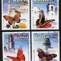 Cuba 1999 World Tourism Day - Butterflies & Views of Havana perf set of 4 fine cto used SG 4370-73