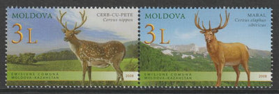 Moldova 2008 Deer - perf set of 2 values unmounted mint