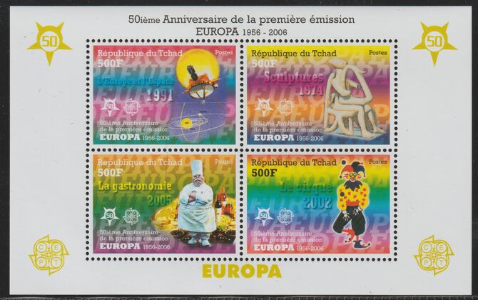 Chad 2006 - 50th Anniv of EUROPA #1 perf sheetlet containing 4 values unmounted mint