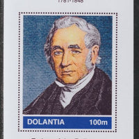 Dolantia (Fantasy) George Stephenson imperf deluxe sheetlet on glossy card (75 x 103 mm) unmounted mint