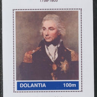 Dolantia (Fantasy) Horatio Nelson imperf deluxe sheetlet on glossy card (75 x 103 mm) unmounted mint