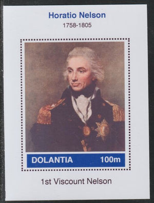 Dolantia (Fantasy) Horatio Nelson imperf deluxe sheetlet on glossy card (75 x 103 mm) unmounted mint