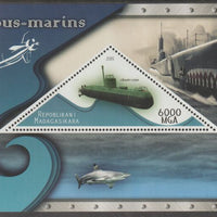 Madagascar 2015 Submarines #2 perf deluxe sheet containing one triangular value unmounted mint