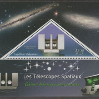 Madagascar 2018 Space Telescopes #3 perf deluxe sheet containing one triangular value unmounted mint