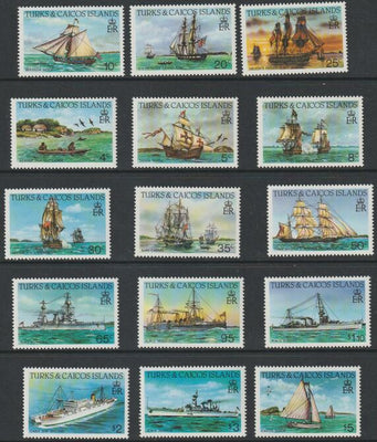 Turks & Caicos Islands 1983 Ships def set Perf 14 complete, 15 values unmounted mint, SG 769-83