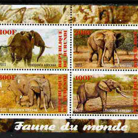 Burundi 2011 Fauna of the World - Elephants perf sheetlet containing 4 values unmounted mint