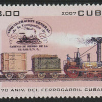 Cuba 2007 170th Anniversary of Railways 3p value unmounted mint SG 5136