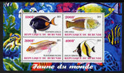 Burundi 2011 Fauna of the World - Fish #3 perf sheetlet containing 4 values unmounted mint