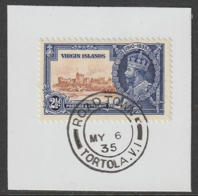 British Virgin Islands 1935 KG5 Silver Jubilee 2.5d on piece with full strike of Madame Joseph forged postmark type 430