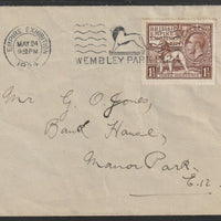 Great Britain,1924 KG5 Wembley Exhibition 1.5d brown on neat commercial cover with 24 May Exhibitiob cancel, SG431