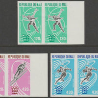 Mali 1976 Winter Olympic Games set of 3 each in imperf pair from limited printing unmounted mint  as SG 521-23