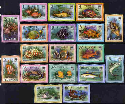 Tuvalu 1979 Fish original definitive set of 18 values (ex 45c) unmounted mint, SG 105-122