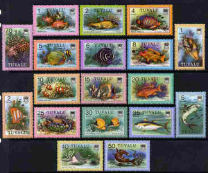 Tuvalu 1979 Fish original definitive set of 18 values (ex 45c) unmounted mint, SG 105-122