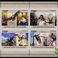 Togo 2011 Air Pollution & Endangered Birds perf sheetlet containing 4 values unmounted mint