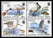 North Korea 2009 WWF - Endangered Species - Spoonbil set-tenant block of 4 unmounted mint SG N4881b-e