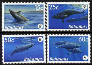 Bahamas 2007 WWF - Beaked Whale perf set of 4 unmounted mint,SG 1449-52