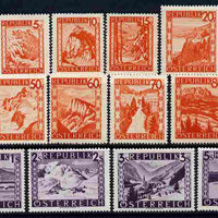 Austria 1947-48 Revaluation pictorial set of 16 values unmounted mint, SG 1072-86a