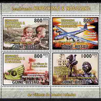 Guinea - Bissau 2010 WW2 - Hiroshima & Nagasaki perf sheetlet containing 4 values unmounted mint, Michel 5217-20