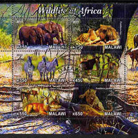 Malawi 2011 Wildlife of Africa #1 perf sheetlet containing 6 values cto used