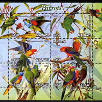 Malawi 2011 Parrots #1 perf sheetlet containing 6 values unmounted mint