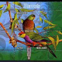 Malawi 2011 Parrots #3 perf sheetlet containing 2 values unmounted mint