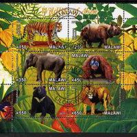 Malawi 2011 Wildlife of Asia #1 perf sheetlet containing 6 values cto used