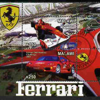 Malawi 2011 Ferrari #2 perf sheetlet containing 2 values cto used