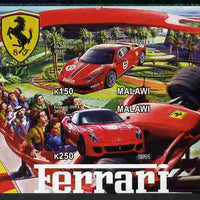 Malawi 2011 Ferrari #3 imperf sheetlet containing 2 values unmounted mint