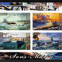 Burundi 2011 Submarines imperf sheetlet containing 4 values unmounted mint