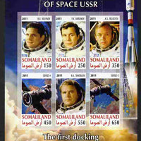 Somaliland 2011 History of Space - USSR #01 imperf sheetlet containing 6 values unmounted mint