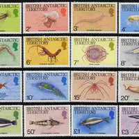 British Antarctic Territory 1984 Marine Life definitive set complete 16 values unmounted mint, SG 123-38