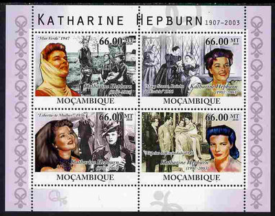 Mozambique 2010 Katharine Hepburn (actress) perf sheetlet containing 4 values unmounted mint