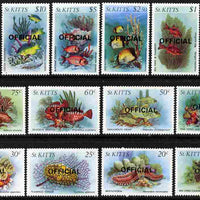 St Kitts 1984 Marine Life perf set of 12 opt'd OFFICIAL unmounted mint, SG O29-40