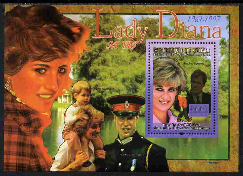 Guinea - Conakry 2011 50th Birth Anniversary of Princess Diana #1 perf s/sheet unmounted mint Michel BL 1913