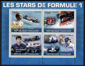 Togo 2010 Formula 1 Stars perf sheetlet containing 4 values unmounted mint Yvert 2272-75