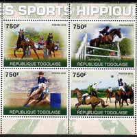 Togo 2010 Equestrian Sports perf sheetlet containing 4 values unmounted mint Yvert 2292-95