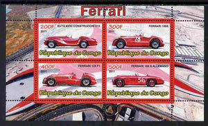 Congo 2011 Ferrari cars #1 perf sheetlet containing 4 values unmounted mint