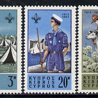 Cyprus 1963 50th Anniversary of Scout Movement set of 3 unmounted mint, SG 229-31*