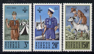 Cyprus 1963 50th Anniversary of Scout Movement set of 3 unmounted mint, SG 229-31*