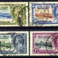 Kenya, Uganda & Tanganyika 1935 KG5 Silver Jubilee set of 4 cds used, SG 124-7