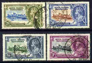 Kenya, Uganda & Tanganyika 1935 KG5 Silver Jubilee set of 4 cds used, SG 124-7