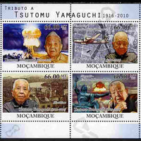 Mozambique 2010 Tribute to Tsutomu Yamaguchi perf sheetlet containing 4 values unmounted mint